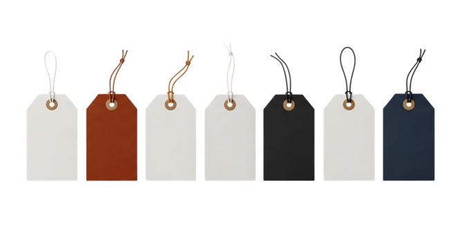 Collection of blank price tags, perfect for product labeling - Powered by Adobe
