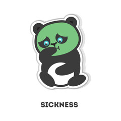 Cute Cartoon Panda Illustration Representing Sickness and Illness with a Sad Expression