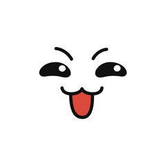 Playful smiley face with tongue sticking out, a cheerful expression indicating fun and lightheartedness