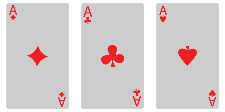Playing Cards Vector Icon Set &ndash; Full Deck of Hearts, Diamonds, Clubs & Spades, Game Symbols and Suits Collection