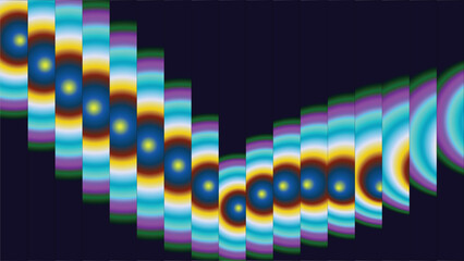 Abstract gradient wave formed by colorful vertical rectangular segmented columns