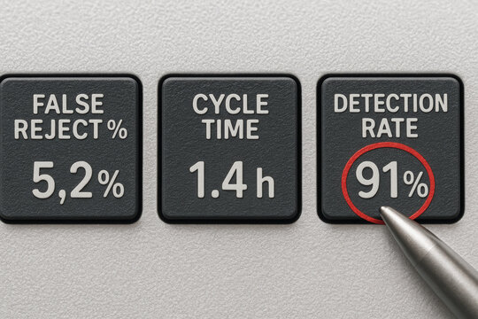 False reject percentage cycle time detection rate quality control manufacturing industry