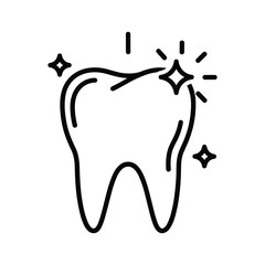 Clean shiny tooth icon, dental care and hygiene concept