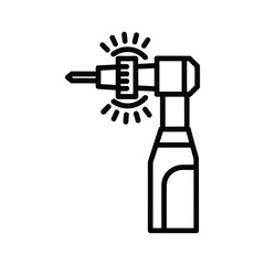 Dental drill icon, professional dental tool for tooth treatment
