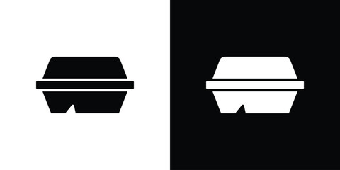 Lunch box icon flat design. Modern style in black color.