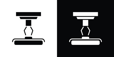 Machinery icon flat design. Modern style in black color.