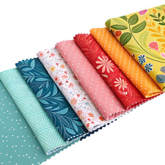 Vibrant Fabric Collection: Quilting, Craft, & Sewing Textiles on transparent background