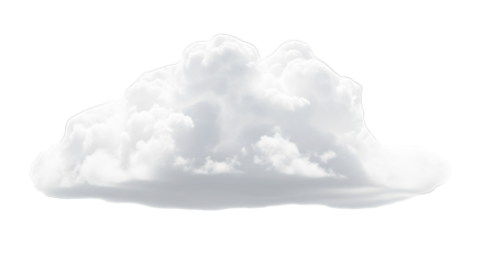Fluffy white cloud isolated on black background