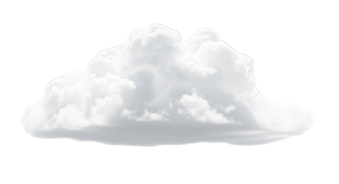Fluffy white cloud isolated on black background