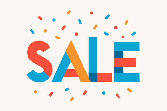 Vector clean blue red icon aesthetic bold bright extravaganza cherry sale geometry