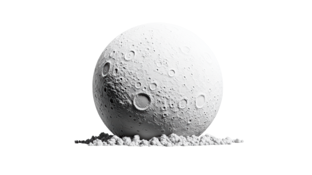 Moon Sphere on Transparent Background