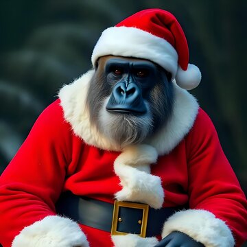 Gorila Santa Claus.