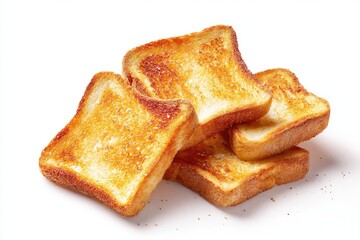 Fototapeta premium Toasted bread slices, golden brown, stacked
