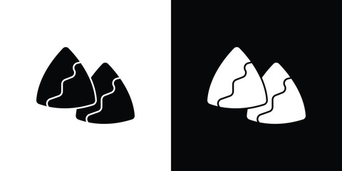 Samosa icon flat design. Modern style in black color.