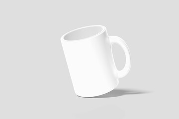 Blank mug mockup isolated on white 3D rendering