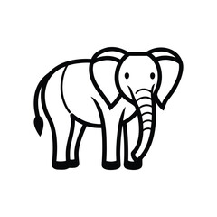 Cute cartoon elephant illustration isolated on white background


