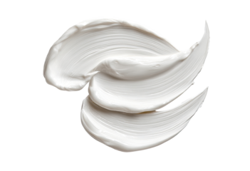 Creamy white substance swirled in a circular pattern