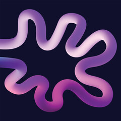 Abstract gradient worm on dark background with vibrant purple and pink hues