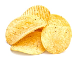 Crispy Potato Chips - A Close-Up of Delicious Snack.