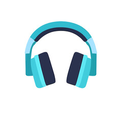 Illustration of blue headphones on a white background.
