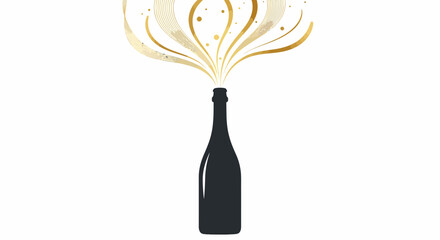 Celebration Toasting With Luxury Golden Champagne Explosion