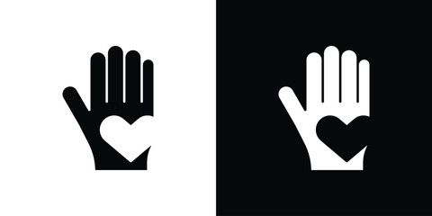 Voluntary service icon flat design. Modern style in black color.
