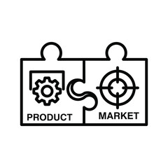 Product market fit concept represented by puzzle pieces