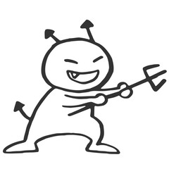 槍を刺すバイ菌　線画