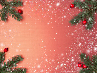 Minimal Christmas background, warm red and gold tones