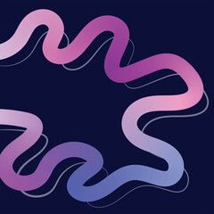 Abstract gradient ribbon on dark blue background creates a modern design