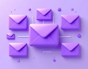 Email Network - A 3D Rendered Illustration of Communication and Connectivity.