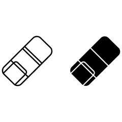 Eraser icon in outline and glyph style for web design