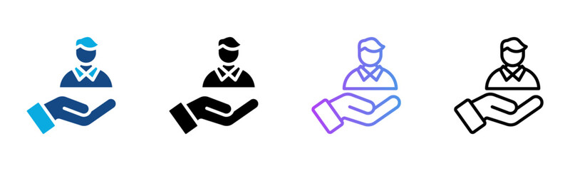 Tutelage Icon Multiple Style Vector Illustration
