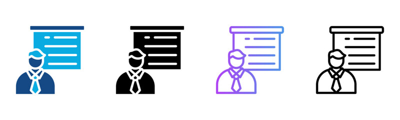 Teach Icon Multiple Style Vector Illustration
