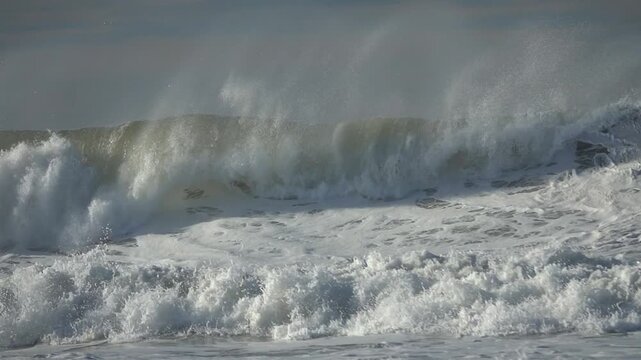 Sea big wave sea spray foam