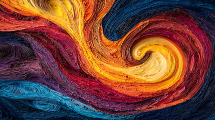 Swirling vortex of vibrant colors and textures abstract background