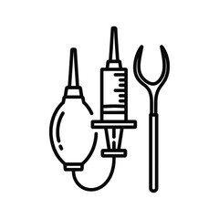 Medical instruments syringe, ear syringe, and speculum