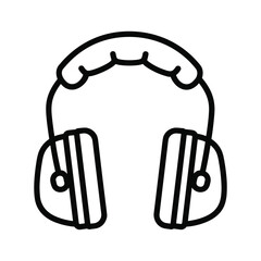 Black and white outline icon of headphones
