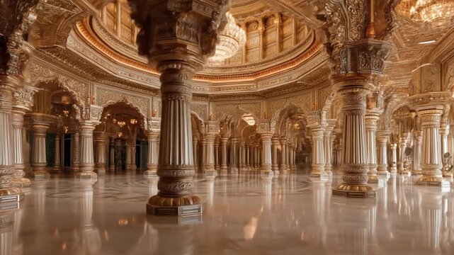Ornate interior architecture with columns arches and elaborate decoration