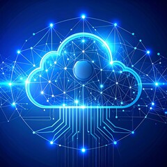Cloud Computing Network - Digital Data Storage and Connection Technology.