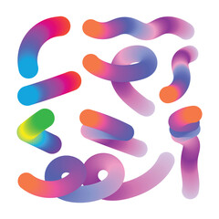Set of abstract gradient shapes for design