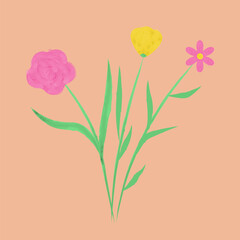 flower icon. floral decoration. vector graphic. watercolor