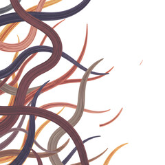 Abstract organic lines, hand-drawn vector, isolated - 1