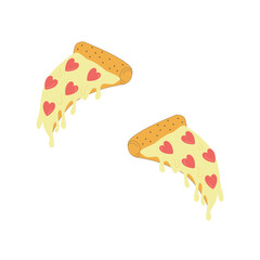 Cartoon vector illustration of cheese and crackers snack on white background