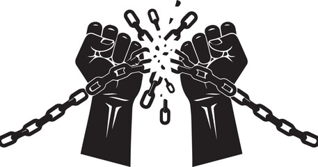 Human rights day celebration breaking chains symbolizing freedom and justice for all