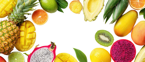 Colorful array of tropical fruits