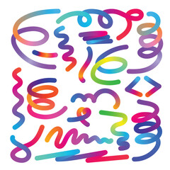 Colorful gradient swirls and lines for design element