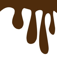 Smooth brown chocolate drip illustration with a melting effect for background or packaging use.