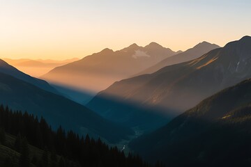sunrise in the mountains