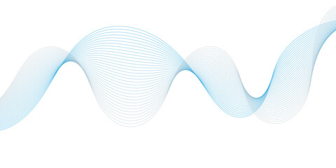 Abstract colorful blue; curve and wave lines on transparent background. Futuristic technology and dynamic wave pattern. vector illustrate	